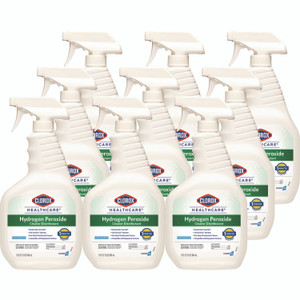 Clorox Healthcare Hydrogen-Peroxide Cleaner/Disinfectant, 32 oz Spray Bottle, 9/Carton