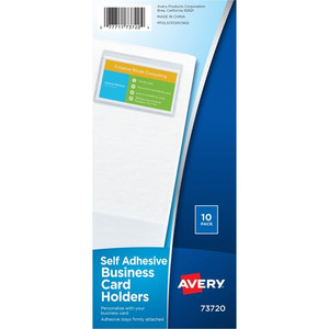 Avery Self-Adhesive Business Card Holders - Support 3.50" x 2" Media - Vinyl - Clear
