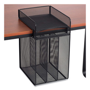 Safco Onyx Horizontal Hanging Storage, 5 Sections, Letter Size Files, 10.25" x 12.4" x 14.4", Black