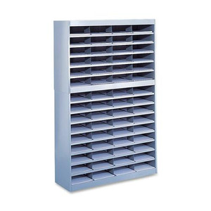 Safco Literature Organizer, 60 Cmprtmnt, 37-1/2"x12-3/4"x60", GY (SAF9231GRR) View Product Image