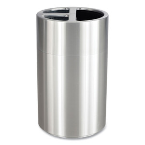 Safco Triple Recycling Receptacle, 40 gal, Steel, Brushed Aluminum