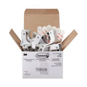 Command Broom Gripper, 3.12w x 1.85d x 3.34h, White/Gray, 6 Grippers/16 Strips/Pack (MMM17007S6NA) View Product Image