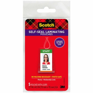 Scotch Self-Sealing Laminating Glossy Tag Pouches - (MMMLS8535G)