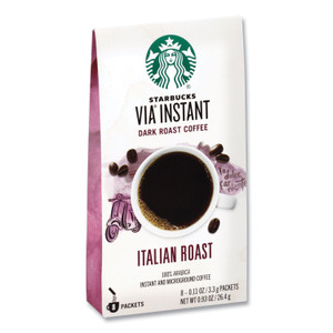 Starbucks VIA Ready Brew Coffee, 0.11 oz, Italian Roast, 8/Pack, 12 Packs/Carton Starbucks VIA Ready Brew Coffee, 0.11 oz, Italian Roast, 8/Pack, 12 Packs/Carton