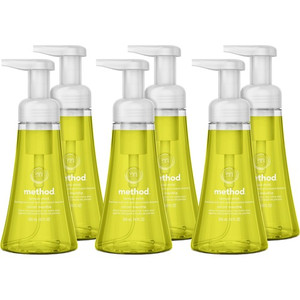 Method Foaming Hand Soap - Lemon Mint Scent - 10 fl oz - Pump Bottle Dispenser - Hand - Lemon Yellow - (MTH01162CT)