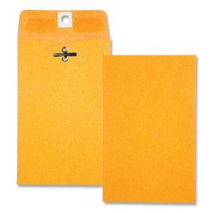 Quality Park Clasp Envelope, 28 lb Bond Weight Kraft, #15, Square Flap, Clasp/Gummed Closure, 4 x 6.38, Brown Kraft, 100/Box