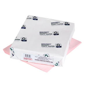 AbilityOne 7530011500334 SKILCRAFT Colored Copy Paper, 20 lb Bond Weight, 8.5 x 11, Pink, 500 Sheets/Ream, 10 Reams/Carton (NSN1500334) View Product Image