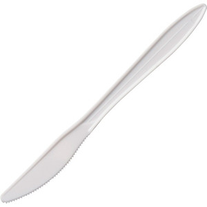 Solo Cup Company Knife, Medium-weight, Plastic, 1/2"Wx6-1/2"L, 1000/CT, White (SCCK6SW) View Product Image