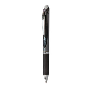Pentel EnerGel RTX Gel Pen, Retractable, Bold 1 mm, Black Ink, Black/Gray Barrel (PENBL80A) View Product Image