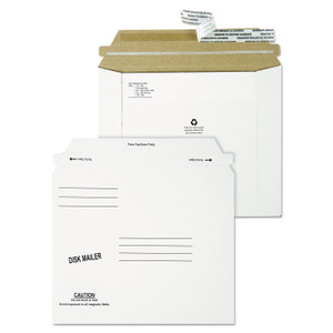Quality Park Economy Disk/CD Mailer for CDs/DVDs, Square Flap, Redi-Strip Adhesive Closure, 7.5 x 6.06, White, 100/Carton