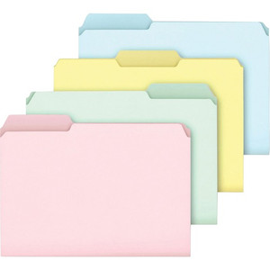 Pendaflex 1/3 Tab Cut Letter Recycled Top Tab File Folder - 8 1/2" x 11" - 11 pt. - Assorted - 10% Recycled
