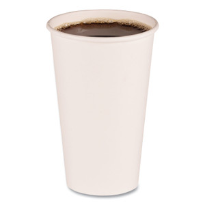 Boardwalk Paper Hot Cups, 16 oz, White, 50 Cups/Sleeve, 20 Sleeves/Carton (BWKWHT16HCUP) View Product Image