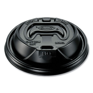 Dart Black Plastic Reclosable Lids - Round - (DCC16RCLBLK)
