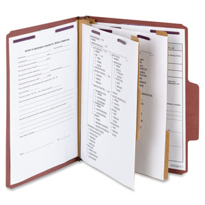 Smead Classification Folders, 2 Dividers, Letter, 10/BX, Red (SMD14070) View Product Image