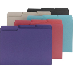 Smead Interior Folders, 1/3 Ast. Tabs, Letter, 100/BX, Assorted (SMD10295) View Product Image