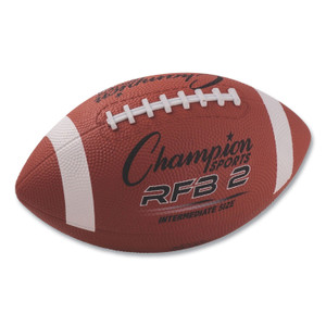 Champion Sports Rubber Sports Ball, For Football, Intermediate Size, Brown (CSIRFB2) View Product Image