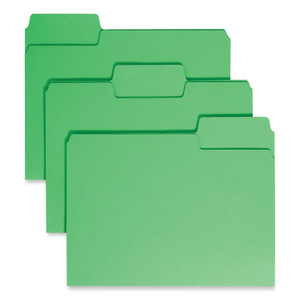 Smead SuperTab Colored File Folders, 1/3-Cut Tabs: Assorted, Letter Size, 0.75" Expansion, 11-pt Stock, Green, 100/Box (SMD11985) View Product Image