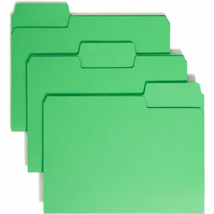 Smead SuperTab 1/3 Tab Cut Letter Recycled Top Tab File Folder - 8 1/2" x 11" - 3/4" Expansion - Top Tab Location - Assorted Tab Position - 11 pt. - (SMD11985)