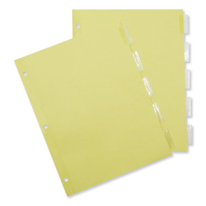 Universal Insertable Tab Index, 5-Tab, 11 x 8.5, Buff, Clear Tabs, 24 Sets