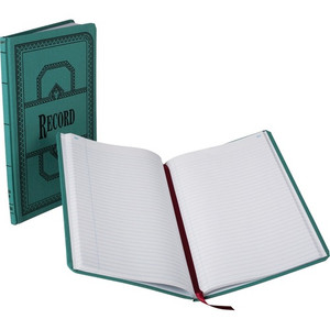 Boorum & Pease Boorum 66 Series Blue Canvas Record Books - 150 Sheet(s) - Thread Sewn - 7.62" x 12.12" Sheet Size - Blue - White Sheet(s)