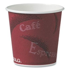 SOLO Single-Sided Poly Paper Hot Cups, 4 oz, Bistro Design, 50/Pack, 20 Pack/Carton (SCC374SI) View Product Image