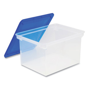 Storex Plastic File Tote Storage Box - Internal Dimensions: 15.50" Length x 12.25" Width x 9.25" Height - (STX61508U04C)
