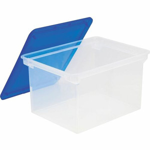 Storex Plastic File Tote Storage Box - Internal Dimensions: 15.50" Length x 12.25" Width x 9.25" Height - External Dimensions: 18.3" Length x 14" Width x 10.5" Height - 45 lb - Media Size Supported: Legal, Letter - Lid Lock Closure