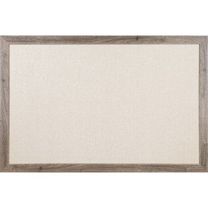 U Brands Linen Bulletin Board - 24" Board Height x 36" Board Width - Tan Linen Surface - Self-healing, Durable, Mounting System, Tackable, Sturdy, Damage Resistant - Rustic Wood Frame