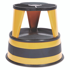 Cramer Kik-Step Steel Step Stool, 2-Step, 350 lb Capacity, 16" Diameter x 14.25"h, Orange