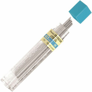 Pentel Super Hi-Polymer Leads - 0.7 mm , Medium Point - H - Black Lead