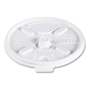 Dart Lift n' Lock Plastic Hot Cup Lids, Fits 10 oz Hot Cups, White, 1,000/Carton