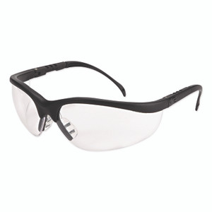 MCR Safety Klondike Safety Glasses, Matte Black Frame, Clear Lens, 12/Box
