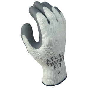 SHOWA Atlas Therma-Fit 451 Latex Coated Gloves, Size 7, White/Gray View Product Image