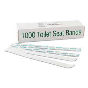 Bagcraft Sani/Shield Printed Toilet Seat Band, 16 x 1.5, Deep Blue/White, 1,000/Carton (BGC300591) View Product Image
