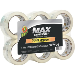 Duck Brand Brand Max Strength Packaging Tape - 54.60 yd Length x 1.88" Width x 3.1 mil Thickness - Clear