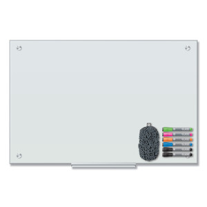 U Brands Magnetic Glass Dry Erase Board Value Pack, 36" x 24" (Actual Size: 35" x 23"), Frosted White Surface