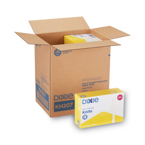 Dixie Plastic Cutlery, Heavyweight Knife, White, 1,000/Carton
