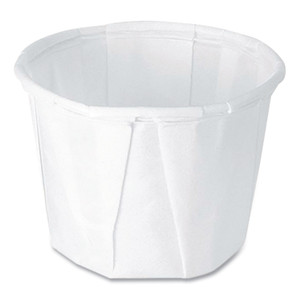 SOLO Paper Portion Cups, 0.5 oz, White, 250/Bag, 20 Bags/Carton