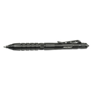 AbilityOne 7520016611668 SKILCRAFT Defender Press-Tip Ballpoint Pen/Flashlight, Retractable, Medium 1 mm, Black Ink, Black Barrel (NSN6611668) View Product Image