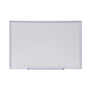 Universal Deluxe Melamine Dry Erase Board, 36 x 24, Melamine White Surface, Silver Aluminum Frame (UNV44624) View Product Image