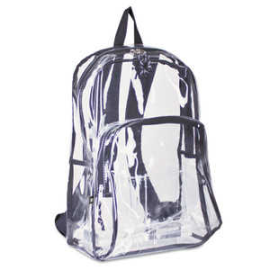 Eastsport Backpack, PVC, 12.5 x 5.5 x 17.5, Clear/Black (EST193971BJBLK) View Product Image