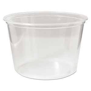 Fabri-Kal Microwavable Deli Containers, 16 oz, 4.6  Diameter x 3 h, Clear, Plastic, 500/Carton (FABPK16SC) View Product Image