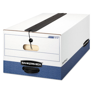 Bankers Box LIBERTY Plus Heavy-Duty Strength Storage Boxes, Legal Files, 15.25" x 24.13" x 10.75", White/Blue, 12/Carton (FEL12112) View Product Image