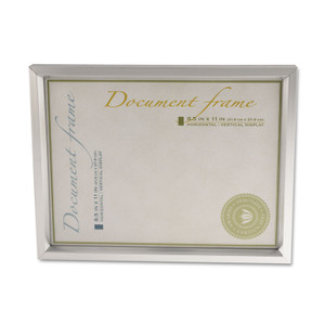 Universal Plastic Document Frame, for 8.5 x 11, Easel Back, Metallic Silver (UNV76853) View Product Image