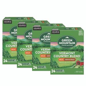 Green Mountain Coffee Vermont Country Blend Decaf Coffee K-Cups, 96/Carton