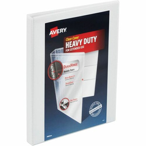 Avery Heavy-Duty View 3 Ring Binders, 1/2" Slant Rings, 1 White Binder (79767) - 1/2" Binder Capacity - Letter - 8 1/2" x 11" Sheet Size - 135 Sheet Capacity - 135 Ring(s)