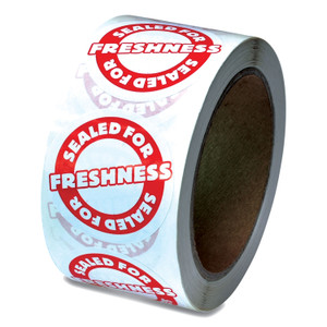 Iconex Tamper Seal Label, 2" dia, Red/White, 500/Roll, 4 Rolls/Carton (ICX90232498) View Product Image