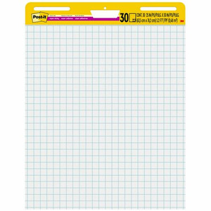 Post-it Self-Stick Easel Pad Value Pack - 30 Sheets - Stapled - Feint Front Ruling - Blue Margin - 18.50 lb Basis Weight