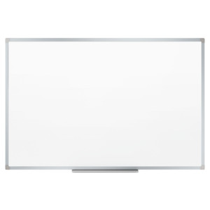 Mead Dry Erase Board with Aluminum Frame, 72" x 48", White Surface, Satin Aluminum Frame