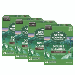 Green Mountain Coffee Double Black Diamond Extra Bold Coffee K-Cups, 96/Carton